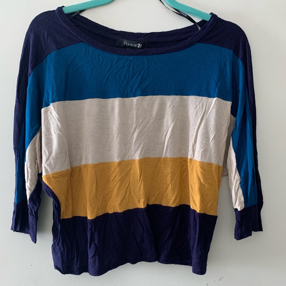 Forever 21 Cropped Shirt With Sleeves